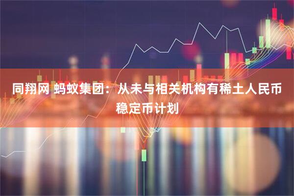 同翔网 蚂蚁集团：从未与相关机构有稀土人民币稳定币计划